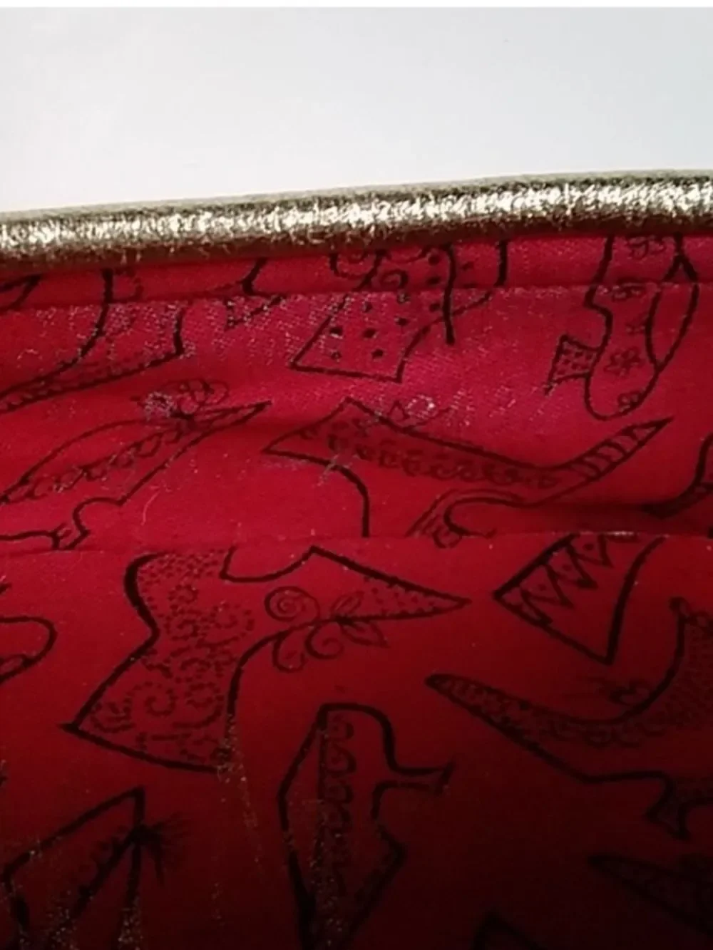Gold Ballet Flats with Red Insole - Unknown Brand